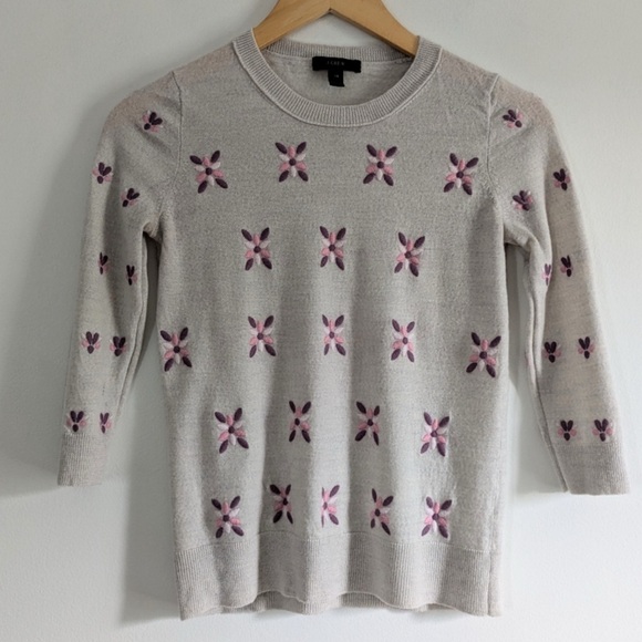 XS - Embroidered J Crew Sweater - Picture 1 of 5